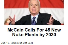 McCain Calls For 45 New Nuke Plants by 2030