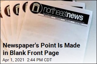 Newspaper&#39;s Point Is Made in Blank Front Page