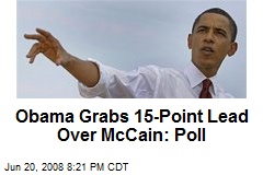 Obama Grabs 15-Point Lead Over McCain: Poll