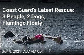 Coast Guard Rescues 3 People, 2 Dogs, and a Flamingo Floaty
