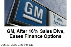 GM, After 16% Sales Dive, Eases Finance Options