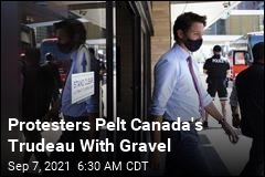 Protesters Pelt Canada&#39;s Trudeau With Gravel