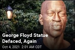 George Floyd Statue Defaced, Again