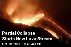 Partial Collapse Starts New Lava Stream