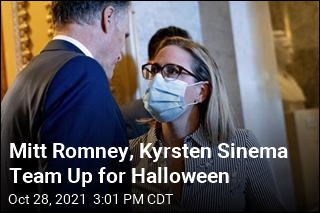 Mitt Romney, Kyrsten Sinema Team Up for Halloween
