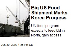 Big US Food Shipment Marks Korea Progress