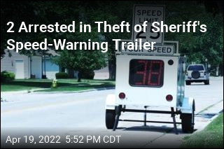 2 Arrested for Stealing Speed-Warning Trailer