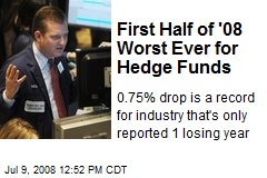 First Half of '08 Worst Ever for Hedge Funds