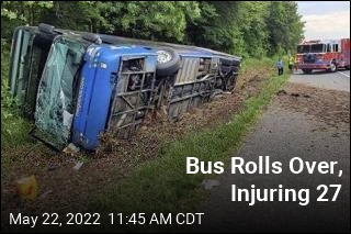 Rollover Accident Injures 27 on Bus