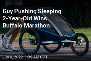 Guy Pushing Sleeping 2-Year-Old Wins Buffalo Marathon