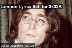 Lennon Lyrics Sell for $833K