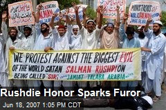 Rushdie Honor Sparks Furor