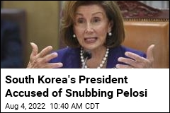 South Korea&#39;s President Accused of Snubbing Pelosi