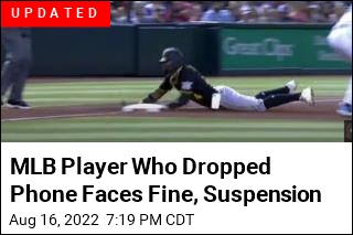 MLB Player Loses Phone While Sliding Into Third Base