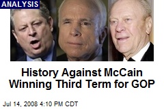 History Against McCain Winning Third Term for GOP