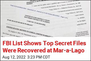 FBI List Shows Top Secret Files Were Recovered at Mar-a-Lago
