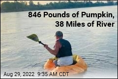 Guy Breaks a Record&mdash; in His Pumpkin Boat