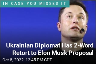 Ukrainian Diplomat Has 2-Word Response to Elon Musk Proposal