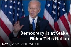 Biden Casts Election as Democracy vs. Autocracy