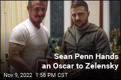 Sean Penn Hands an Oscar to Zelensky