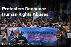 Protesters Denounce Human Rights Abuses