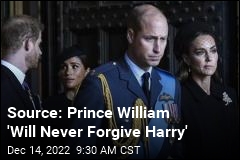 Source: Prince William &#39;Will Never Forgive Harry&#39;