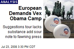 European Demands Vex Obama Camp
