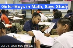 Girls=Boys in Math, Says Study