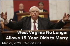 West Virginia Outlaws Marriage Before Age 16