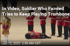 Soldier Faints While Playing Trombone, Tries to Continue
