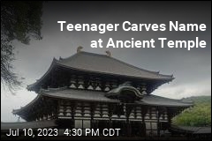 Teenager Carves Name at Ancient Temple