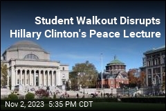 Columbia Protest Interrupts Hillary Clinton&#39;s Lecture