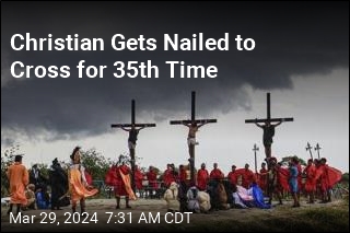 Christian Gets Nailed to Cross for 35th Time