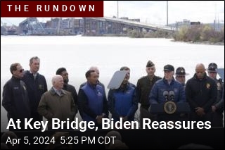 At Key Bridge, Biden Reassures