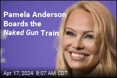 Pamela Anderson Boards the Naked Gun Train