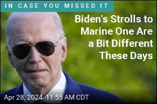 Biden&#39;s Strolls to Marine One Are a Bit Different These Days