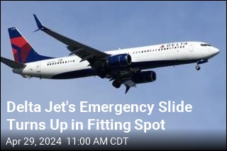 Delta Jet&#39;s Emergency Slide Washes Up in Odd Spot