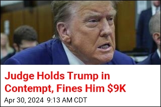 Judge Holds Trump in Contempt, Fines Him $9K