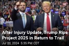 After Injury Update, Trump Rips Project 2025 in Return to Trail