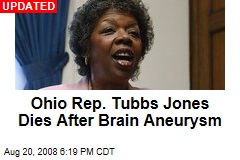 Ohio Rep. Tubbs Jones Dies After Brain Aneurysm