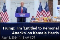 Surrounded by Groceries, Trump Attacks Kamala Harris