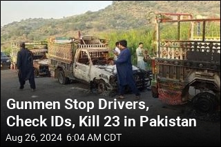 Gunmen Stop Drivers, Check IDs, Kill 23 in Pakistan