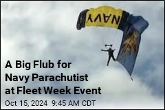 A Big Whoops for Navy Parachutist at Fleet Week Event