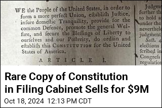 Only Privately Owned Copy of US Constitution Sells for $9M