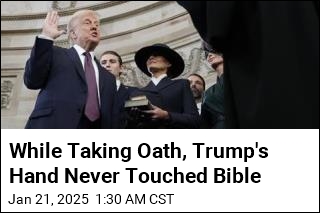 While Being Sworn In, Trump&#39;s Hand Never Touched Bible