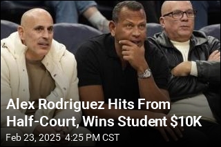 Alex Rodriguez Hits From Half-Court, Wins Student $10K