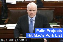 Palin Projects Hit Mac's Pork List
