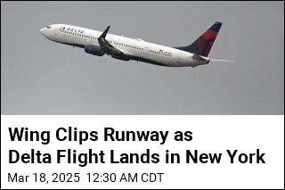 Wing Clips Runway as Delta Flight Lands in New York