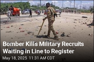 Somali Military Recruits in Line to Register Die in Bombing