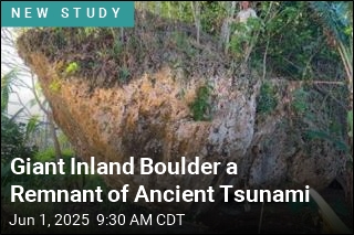 Giant Inland Boulder a Remnant of Ancient Tsunami